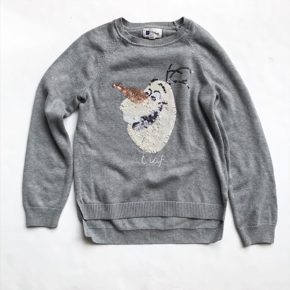 Gapkids Disney Olaf sequin knit sweater EUC XL/12Y
